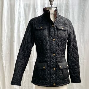 Barbour black quilted moto jacket